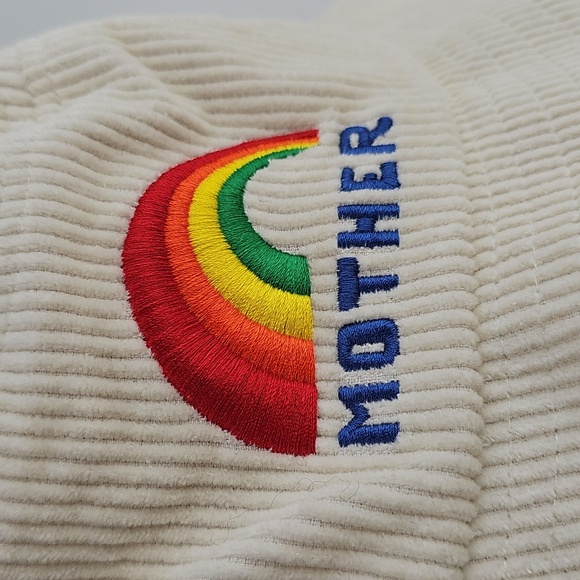 NWT MOTHER Denim The Bucket List Corduroy Bucket Hat Cream Rainvow